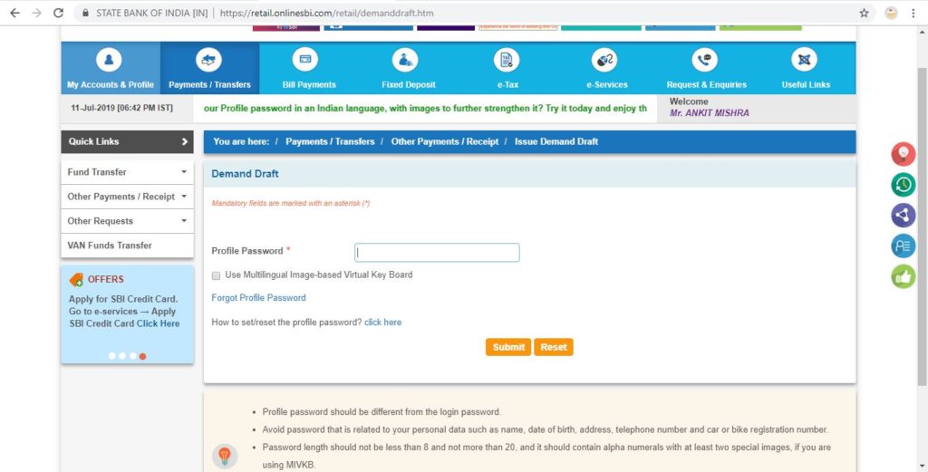 How To Make Demand Draft Online In SBI within 15 minutes.