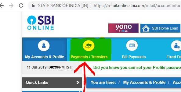 sbi payment transfer