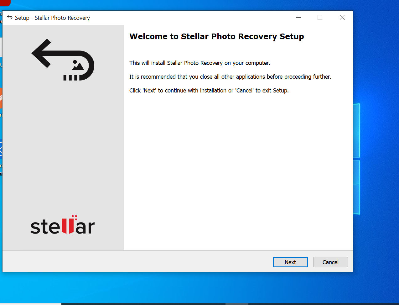 Installing Stellar Photo Recovery Software